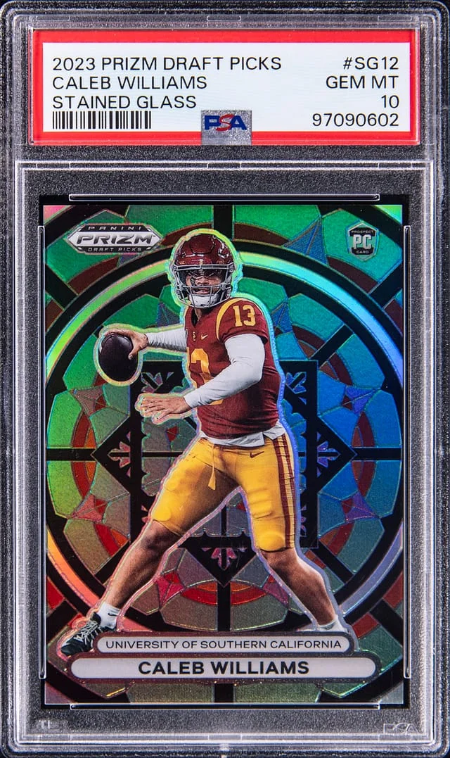 2023 Panini Prizm Draft Picks Caleb Williams Stained Glass #SG-12 card image