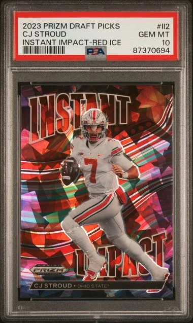 2023 Panini Prizm Draft Picks C.J. Stroud Instant Impact Red Ice #LI2 card image