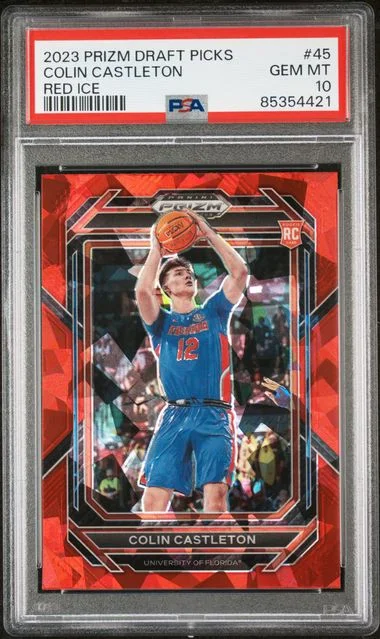 2023 Panini Prizm Draft Picks Colin Castleton Red Ice #45 card image