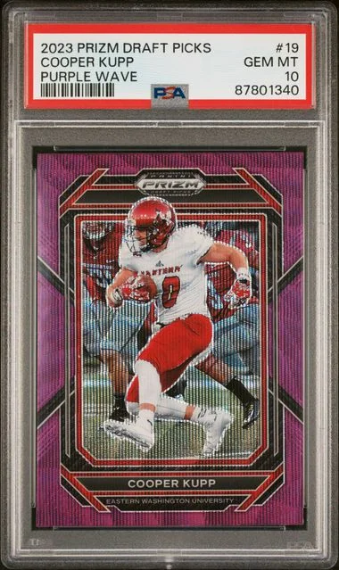 2023 Panini Prizm Draft Picks Cooper Kupp Purple Wave #19 card image