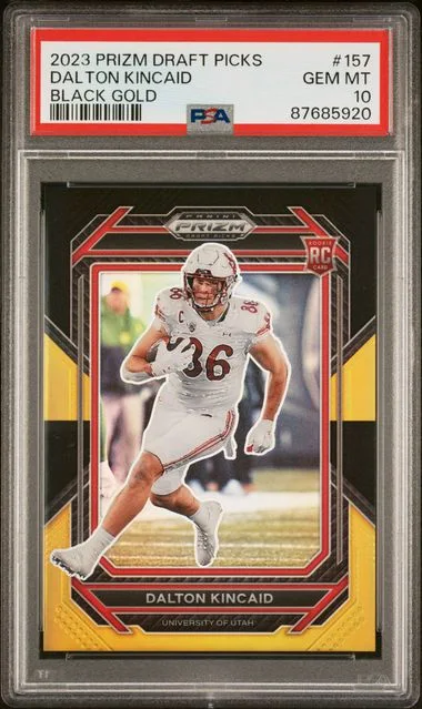2023 Panini Prizm Draft Picks Dalton Kincaid Black Gold #157 card image