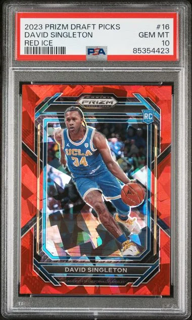 2023 Panini Prizm Draft Picks David Singleton Red Ice #16 card image
