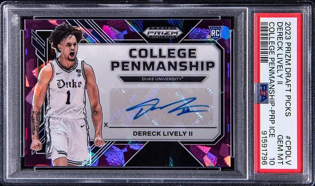 2023 Panini Prizm Draft Picks Dereck Lively II College Penmanship Hyper #CP-DLV card image