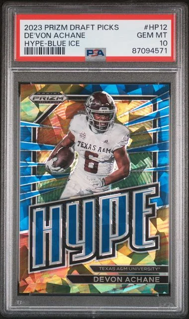 2023 Panini Prizm Draft Picks De'Von Achane Hype Blue Ice #HP12 card image