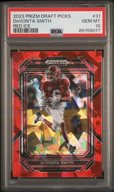 2023 Panini Prizm Draft Picks Devonta Smith Red Ice #31 card image
