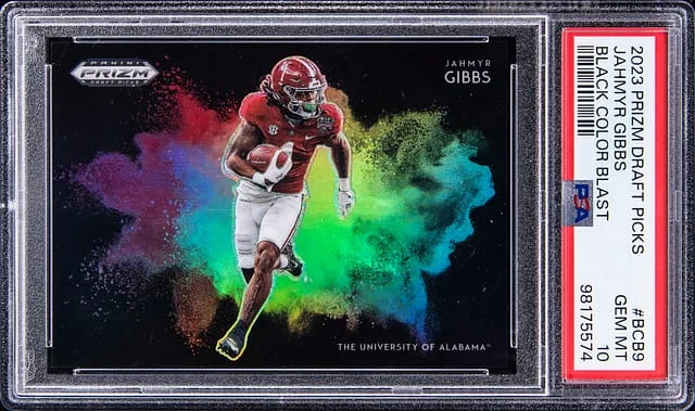 2023 Panini Prizm Draft Picks Jahmyr Gibbs Black Color Blast #BCB9 card image