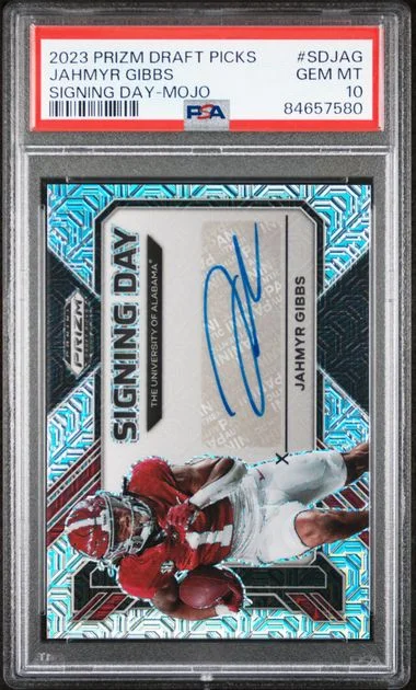 2023 Panini Prizm Draft Picks Jahmyr Gibbs Signing Day Mojo #SDJAG card image