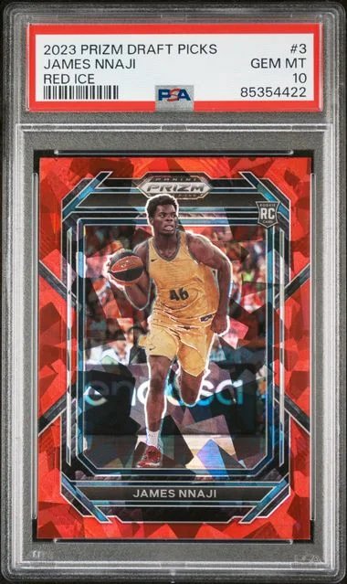 2023 Panini Prizm Draft Picks James Nnaji Red Ice #3 card image