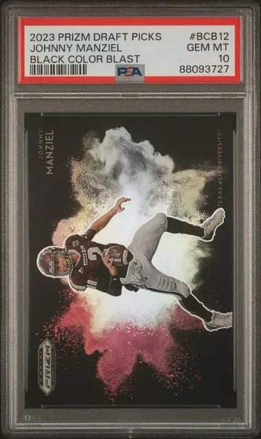 2023 Panini Prizm Draft Picks Johnny Manziel Black Color Blast #BCB12 card image