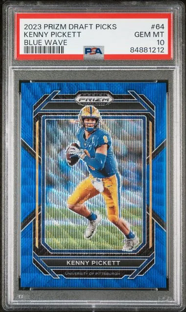 2023 Panini Prizm Draft Picks Kenny Pickett Blue Wave Prizm #64 card image