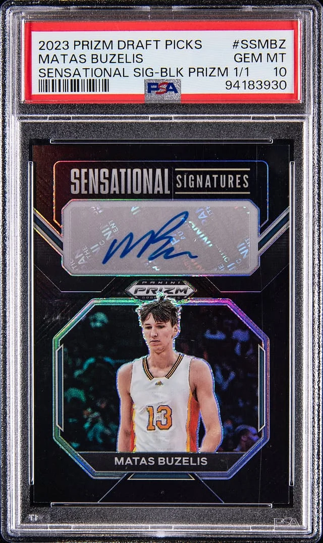 2023 Panini Prizm Draft Picks Matas Buzelis Sensational Signatures Black Prizm #SS-MBZ card image