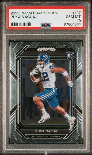 2023 Panini Prizm Draft Picks Puka Nacua Blue Wave #197 card image