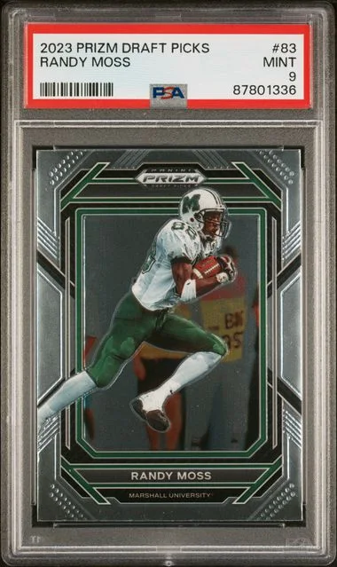 2023 Panini Prizm Draft Picks Randy Moss #83 card image