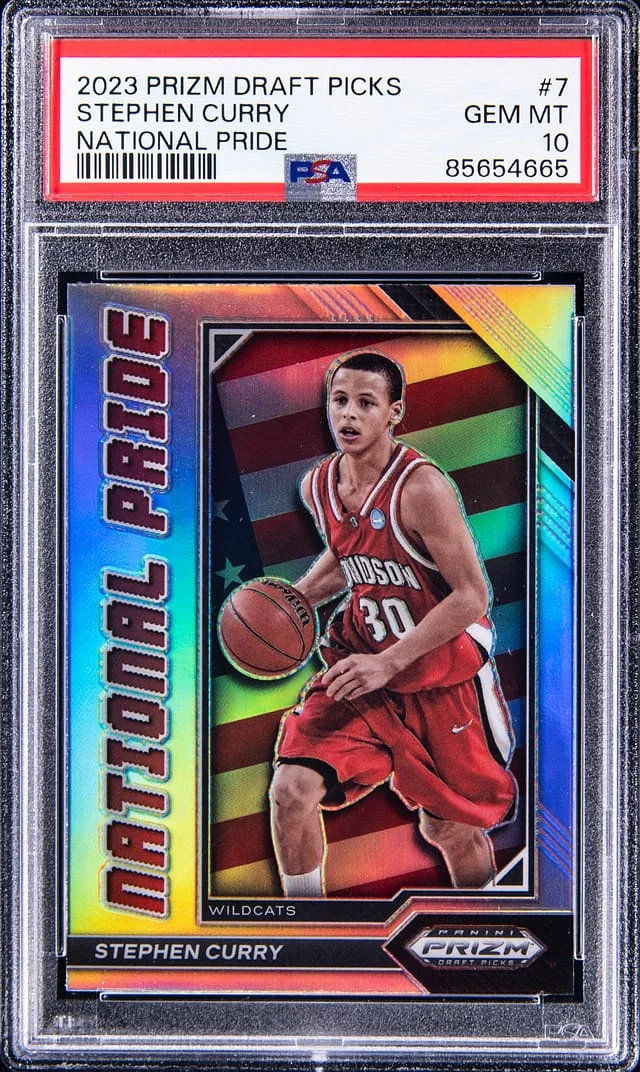 2023 Panini Prizm Draft Picks Stephen Curry National Pride #7 card image