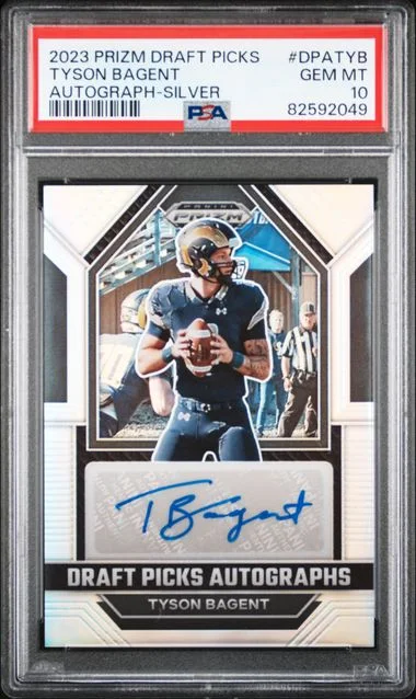 2023 Panini Prizm Draft Picks Tyson Bagent Draft Picks Autograph Silver #DPATYB card image