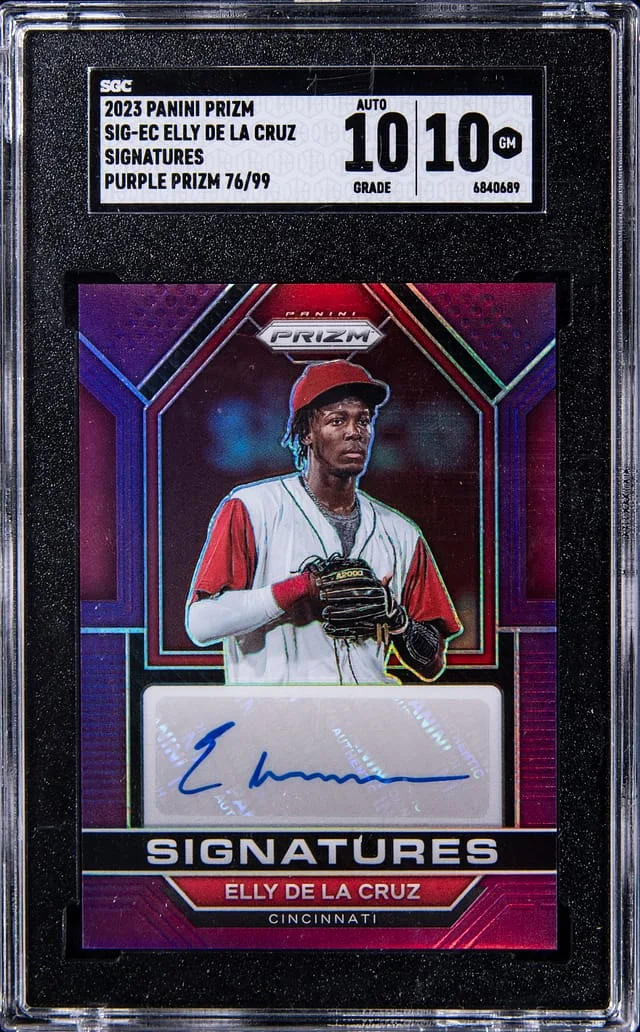 2023 Panini Prizm Elly De La Cruz Signatures Purple Prizm #SIG-EC card image