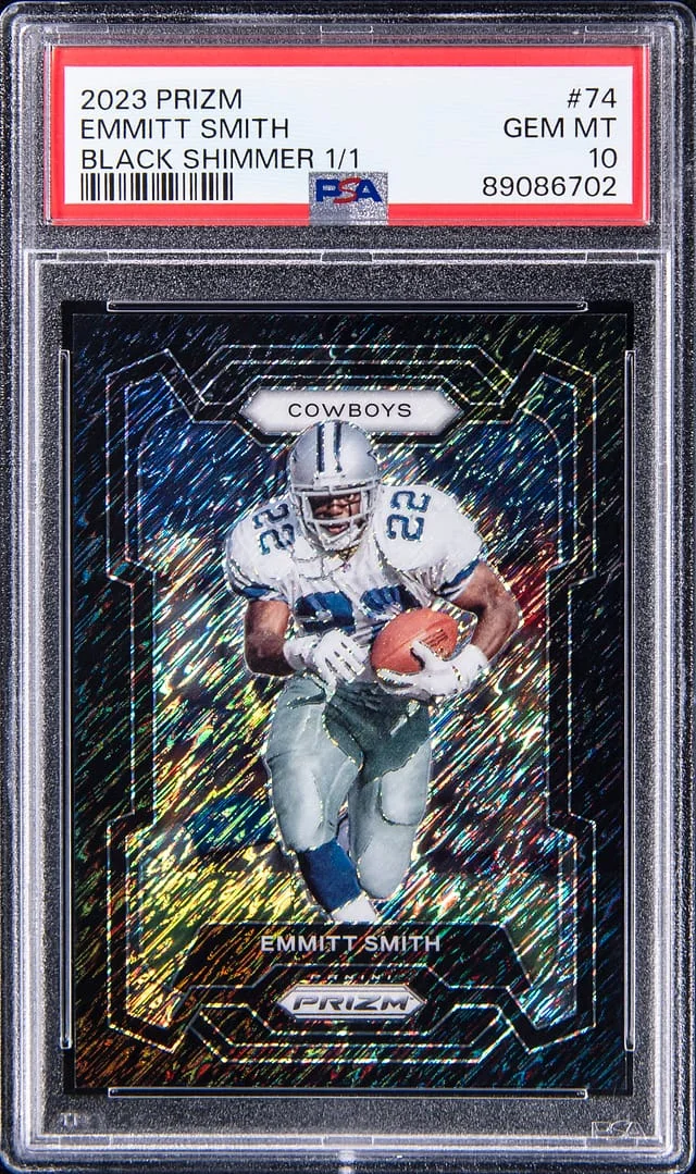 2023 Panini Prizm Emmitt Smith Black Shimmer Prizm #74 card image