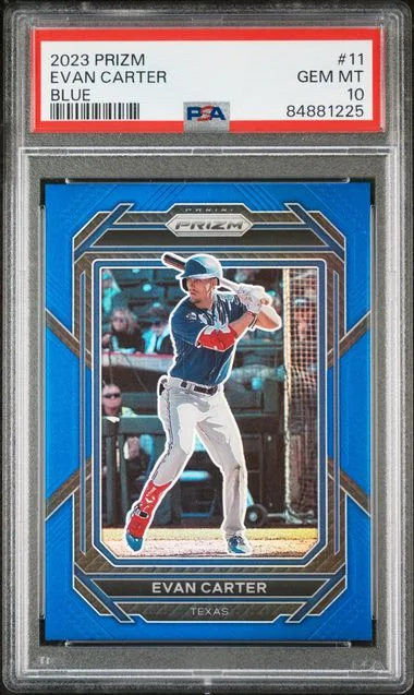 2023 Panini Prizm Evan Carter Blue Prizm #11 card image