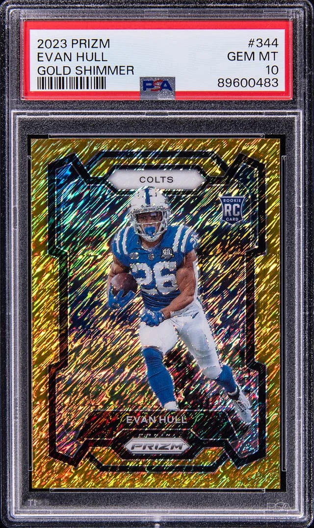 2023 Panini Prizm Evan Hull Gold Shimmer #344 card image