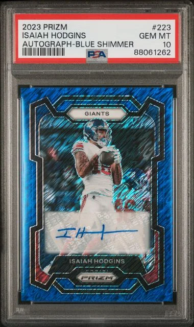 2023 Panini Prizm Isaiah Hodgins Autograph-Blue Shimmer #223 card image