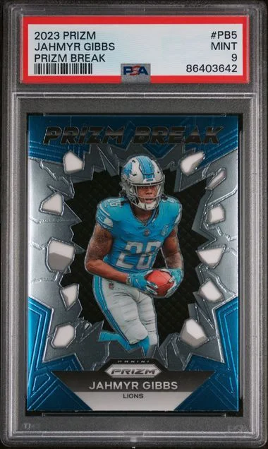 2023 Panini Prizm Jahmyr Gibbss Prizm Break Green Ice #PB5 card image