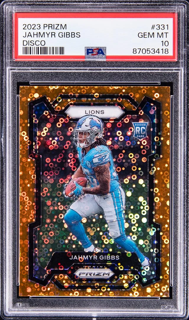 2023 Panini Prizm Jahymr Gibbs Ornage Disco Prizm #331 card image