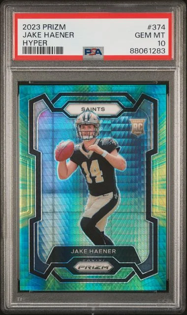 2023 Panini Prizm Jake Haener Hyper #374 card image