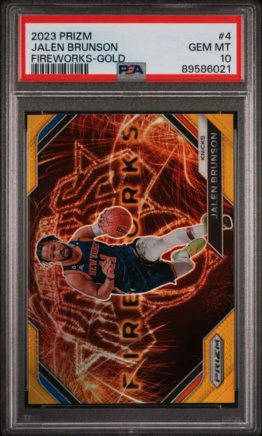 2023 Panini Prizm Jalen Brunson Fireworks Gold #4 card image