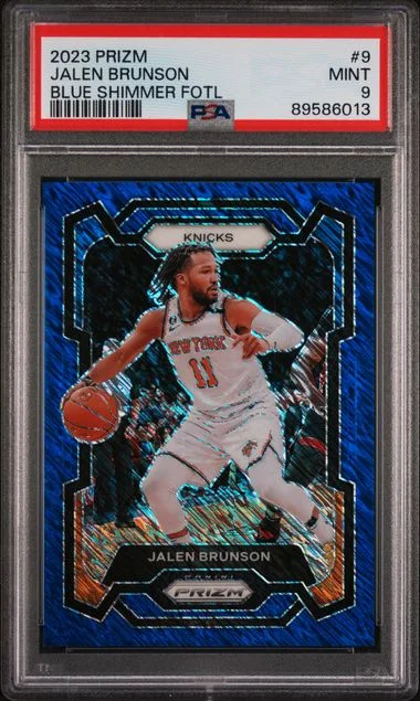 2023 Panini Prizm Jalen Brunson Blue Shimmer FOTL #9 card image
