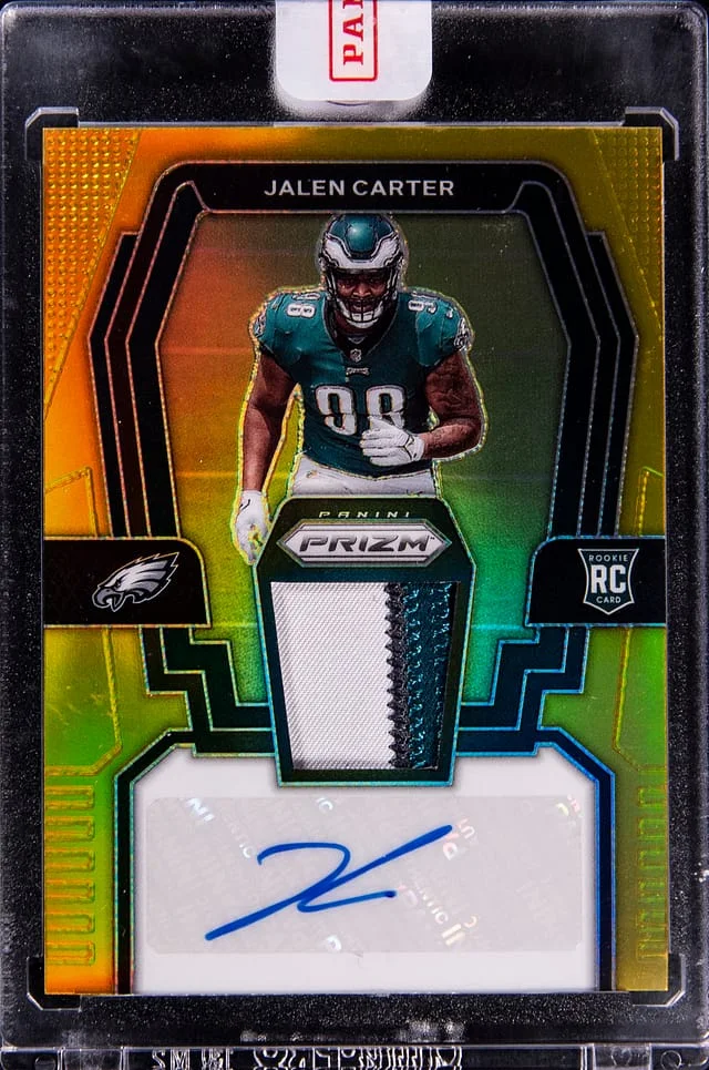 2023 Panini Prizm Jalen Carter Patch Autograph Gold #RPA-JC card image