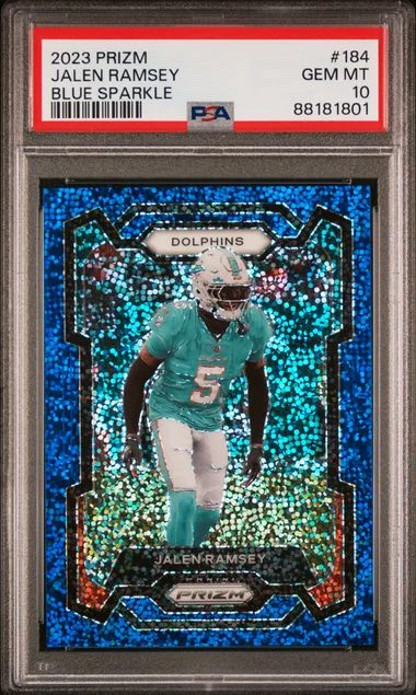 2023 Panini Prizm Jalen Ramsey Blue Sparkle #184 card image