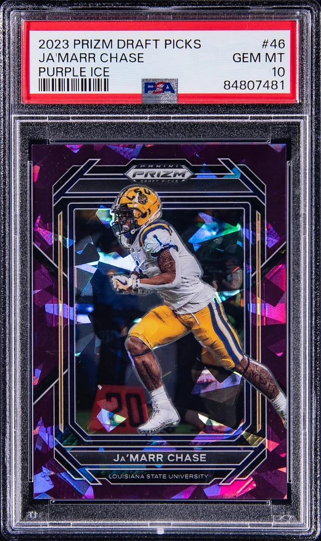 2023 Panini Prizm Ja'Marr Chase Purple Ice #46 card image
