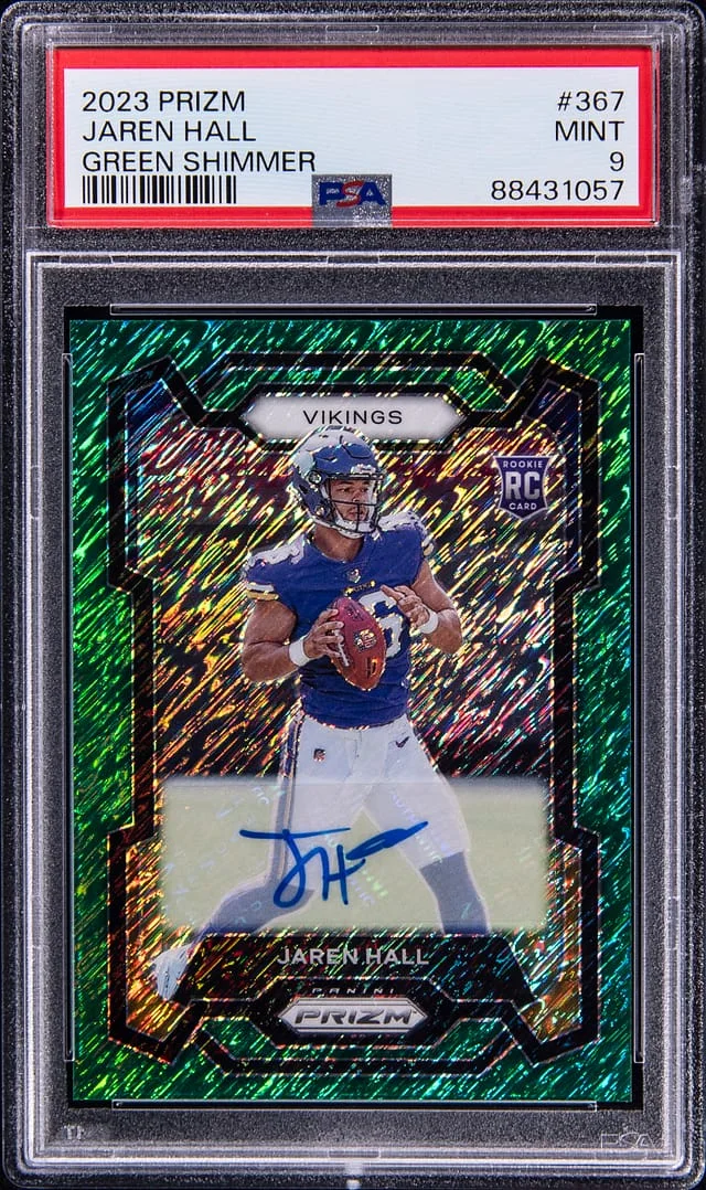 2023 Panini Prizm Jaren Hall Green Shimmer #367 card image