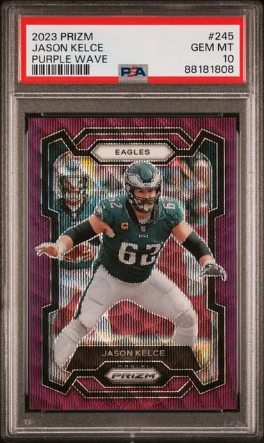 2023 Panini Prizm Jason Kelce Purple Wave #245 card image