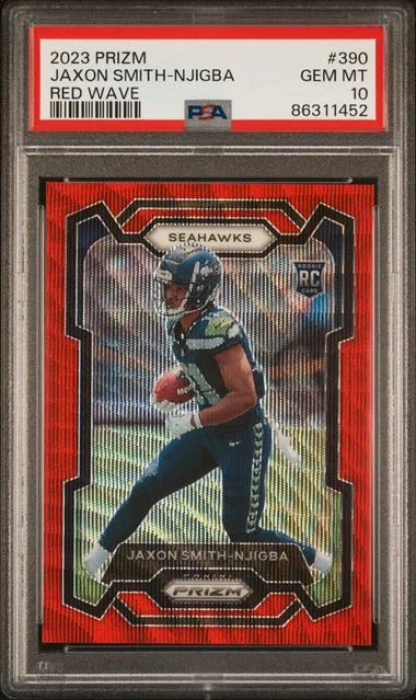 2023 Panini Prizm Jaxon Smith-Njigba Red Wave #390 card image