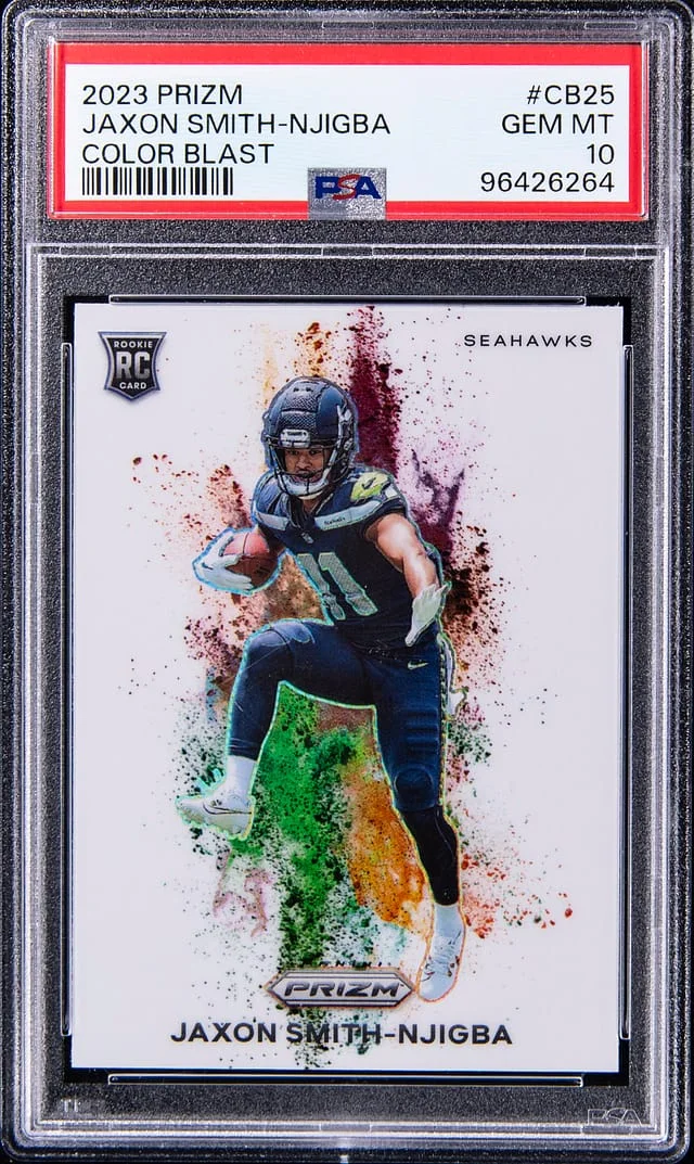 2023 Panini Prizm Jaxon Smith-Njigba Color Blast #CB-25 card image