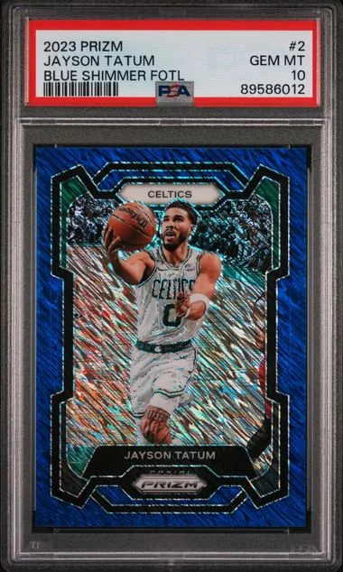 2023 Panini Prizm Jayson Tatum Blue Shimmer FOTL #2 card image