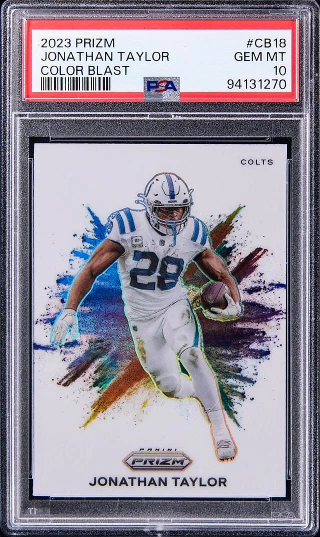 2023 Panini Prizm Jonathan Taylor Color Blast #CB-18 card image