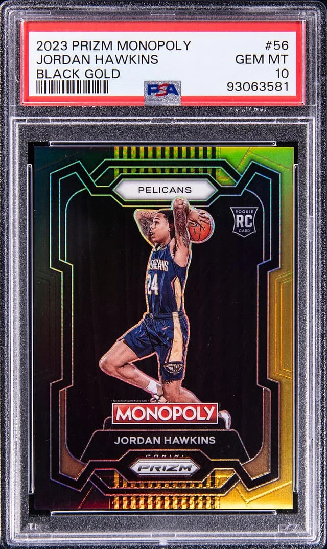 2023 Panini Prizm Jordan Hawkins Monopoly Black Gold #56 card image
