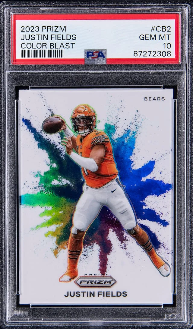 2023 Panini Prizm Justin Fields Color Blast #CB-2 card image
