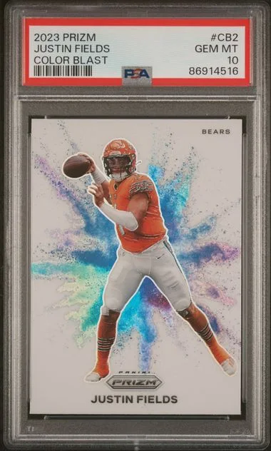 2023 Panini Prizm Justin Fields Color Blast #CB2 card image