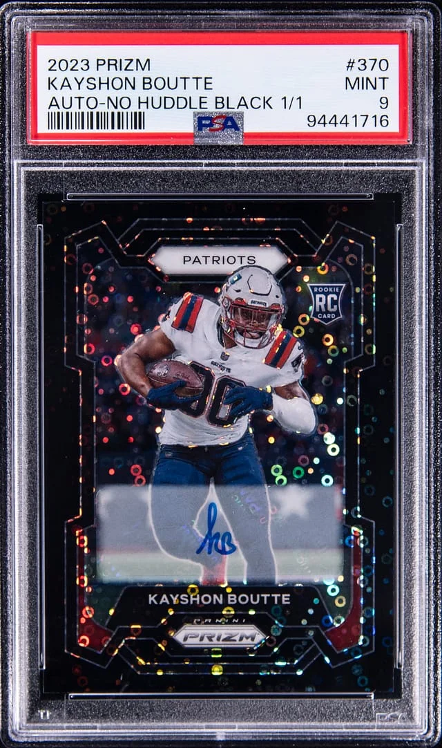 2023 Panini Prizm Kayshon Boutte No Huddle Black Autograph #370 card image