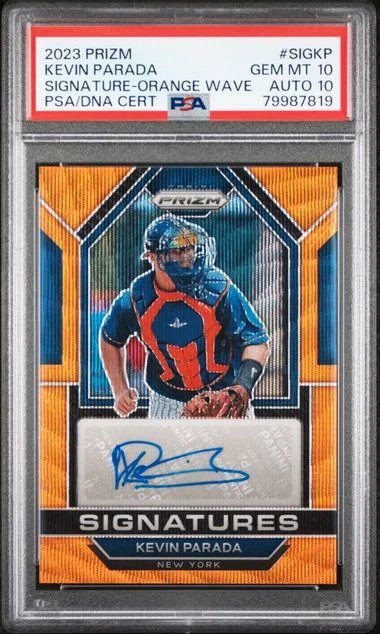 2023 Panini Prizm Kevin Parada Signatures Orange Wave #SIG-KP card image