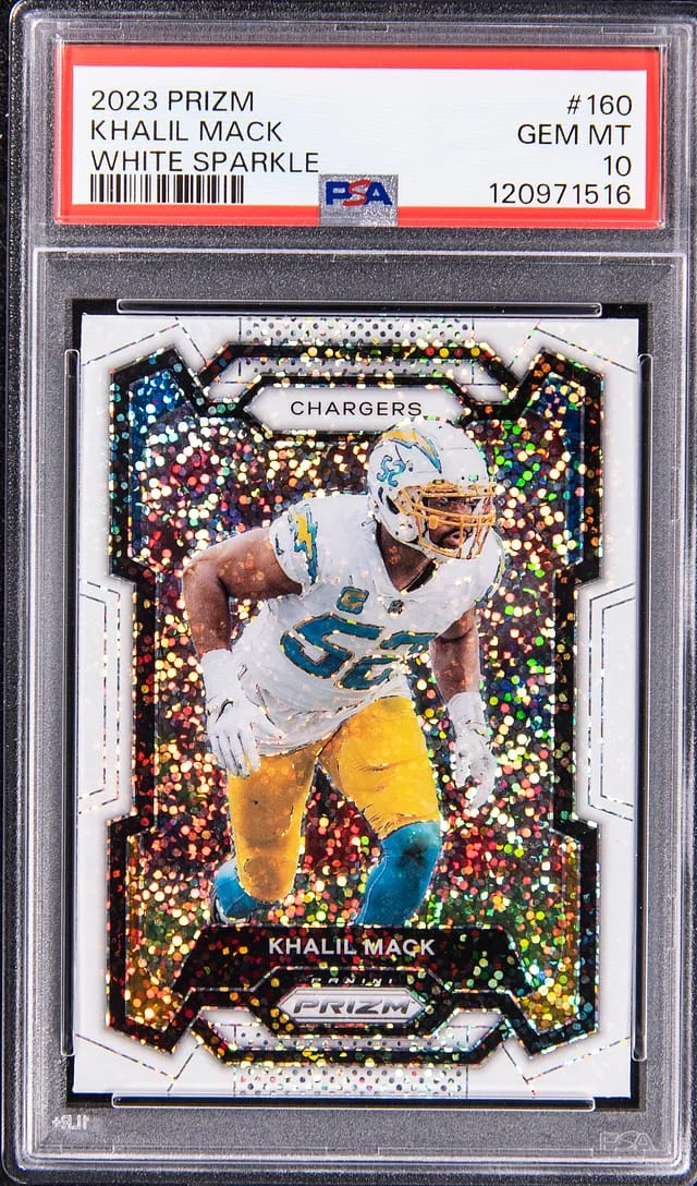 2023 Panini Prizm Khalil Mack White Sparkle #160 card image