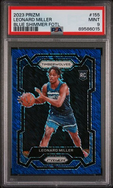 2023 Panini Prizm Leonard Miller Blue Shimmer FOTL #155 card image