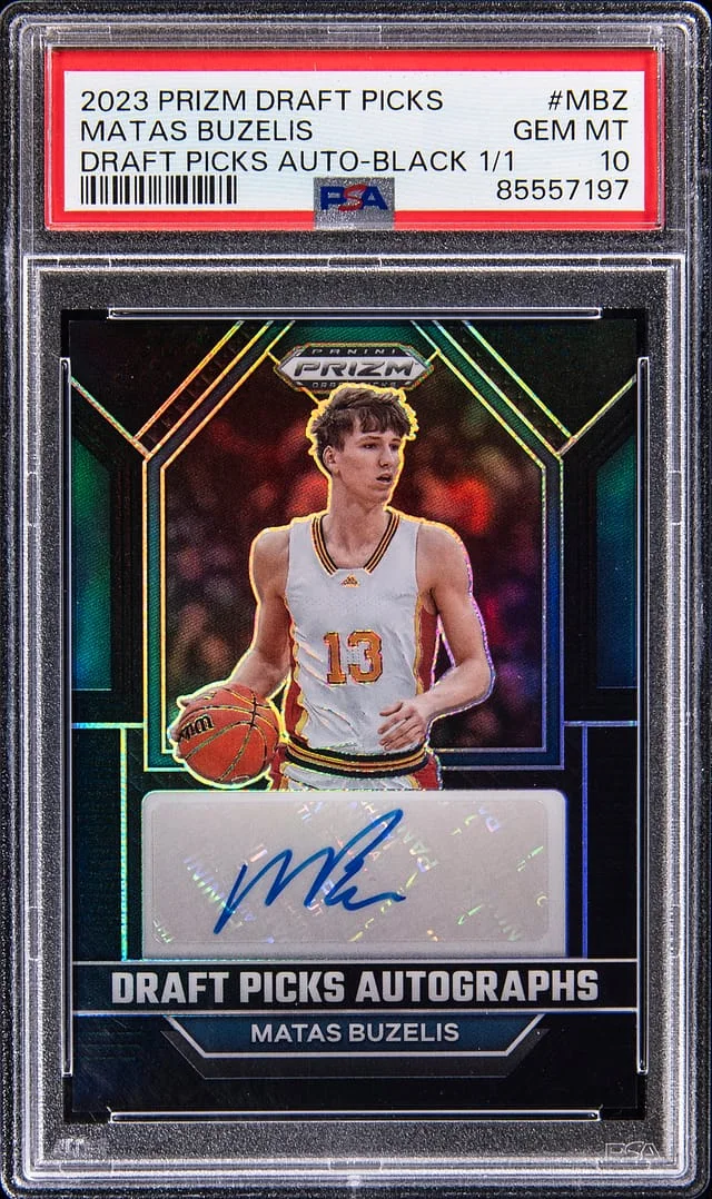 2023 Panini Prizm Matas Buzelis Autographs Black Prizm #DPA-MBZ card image