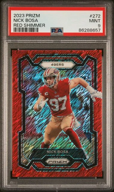 2023 Panini Prizm Nick Bosa Navy Camo #272 card image