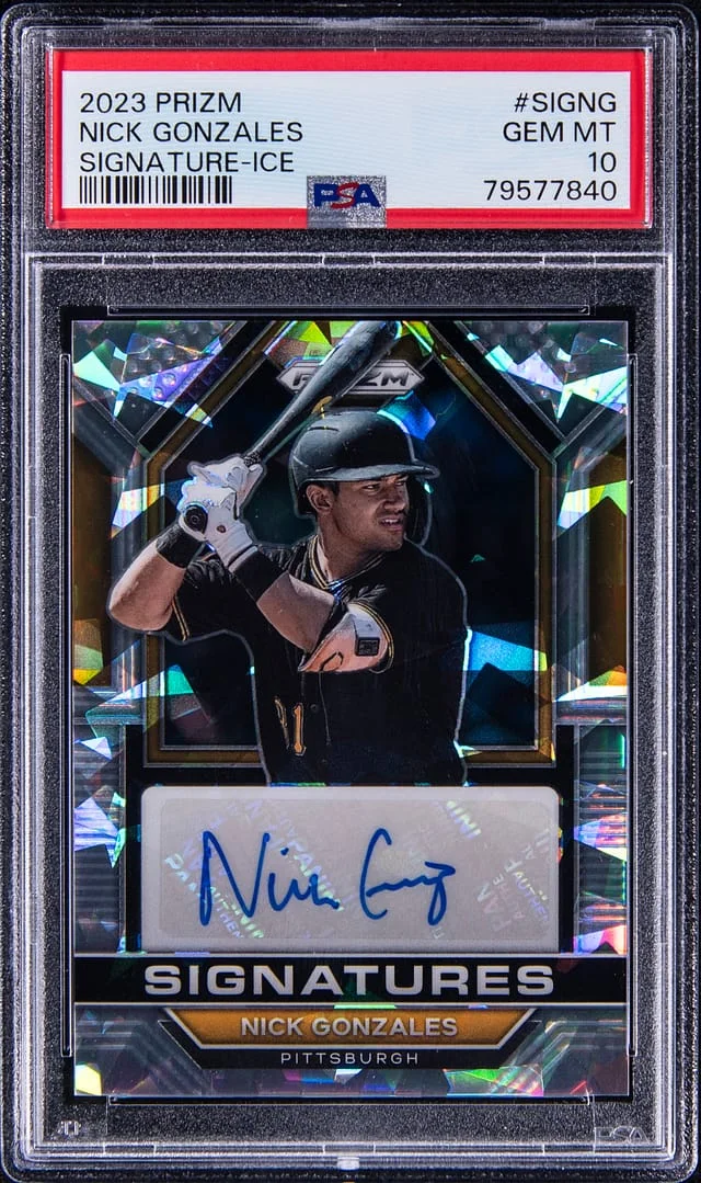 2023 Panini Prizm Nick Gonzalez Signatures Cracked Ice Prizm #SIG-NG card image