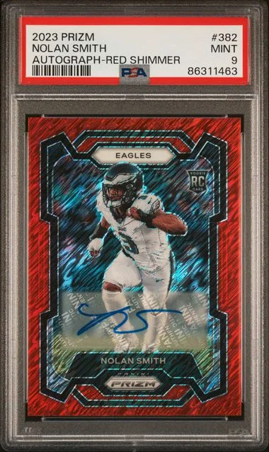 2023 Panini Prizm Nolan Smith Autograph-Red Shimmer #382 card image