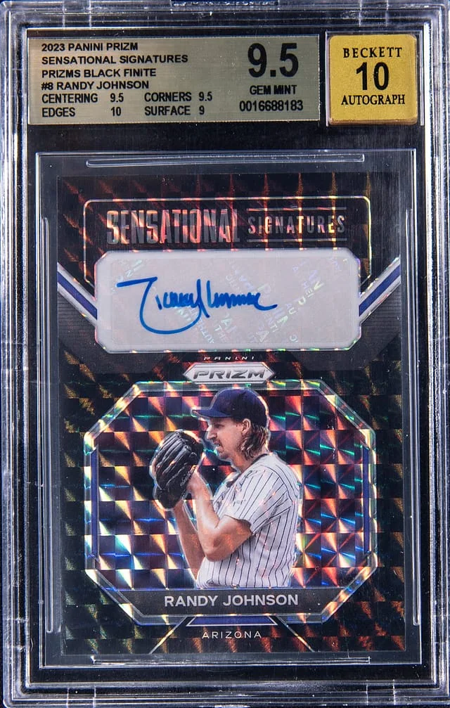 2023 Panini Prizm Randy Johnson Sensational Signatures Black Finite Prizm #SS-RJ card image
